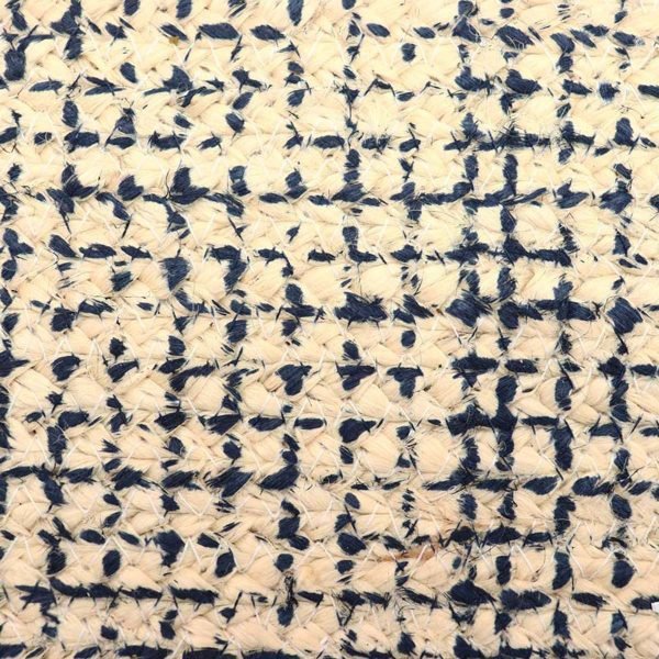 Handmade Block Printed Blue Pink Jute Rug - Image 8