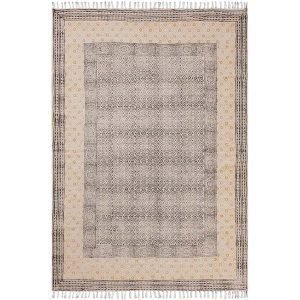 Hand Block Printed Versatile Rug Cotton Black