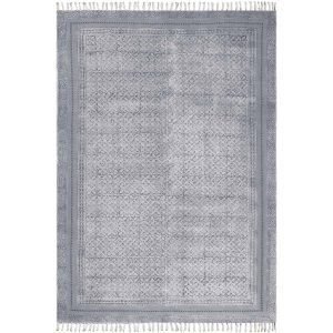 Hand Block Print Cotton Grey Office Area Rug