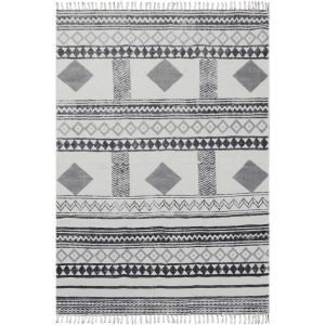 Natural Grey Rug Hand Block Printed Carpet