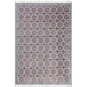 Hand Block Printed Blue Outdoor Large Rug