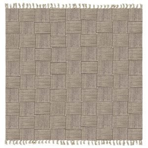 Hand Block Print Large Rug Geometric Dhurrie