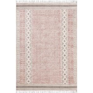 White Room Area Rug Hand Block Printed Cotton