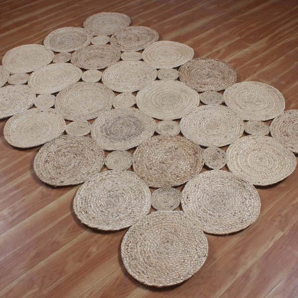Hand Braided Beige Scalloped Natural Jute Dinning Area Rug - Image 4