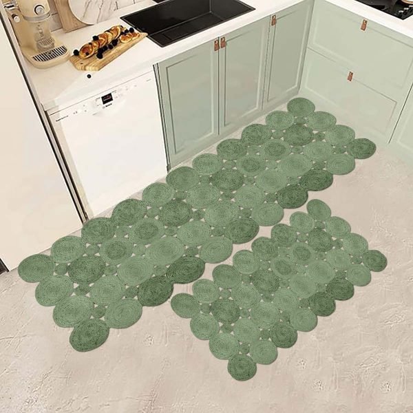 Green Hand Braided Carpet Beautiful Jute Large Rug - Image 2