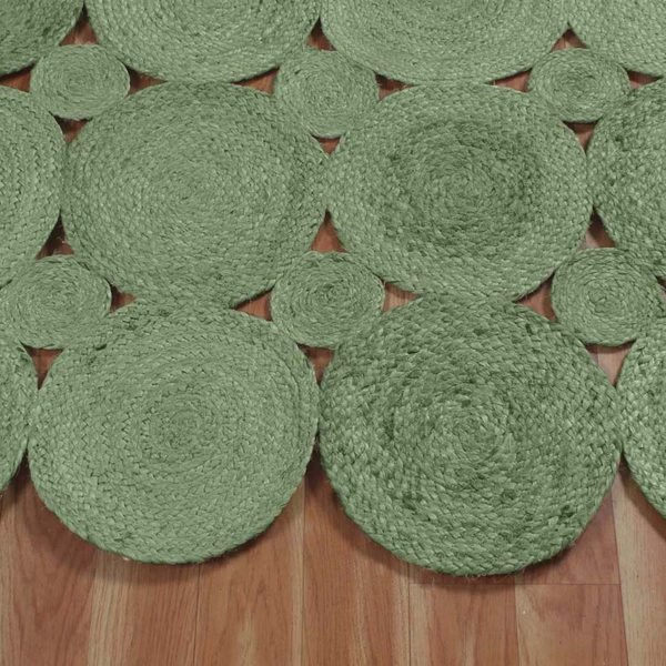 Green Hand Braided Carpet Beautiful Jute Large Rug - Image 5