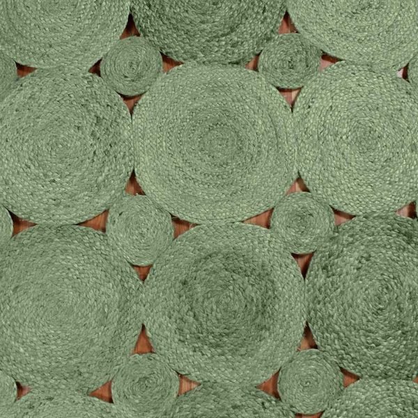 Green Hand Braided Carpet Beautiful Jute Large Rug - Image 7