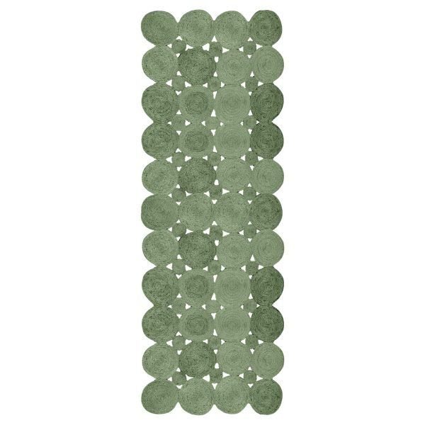 Green Hand Braided Carpet Beautiful Jute Large Rug - Image 8