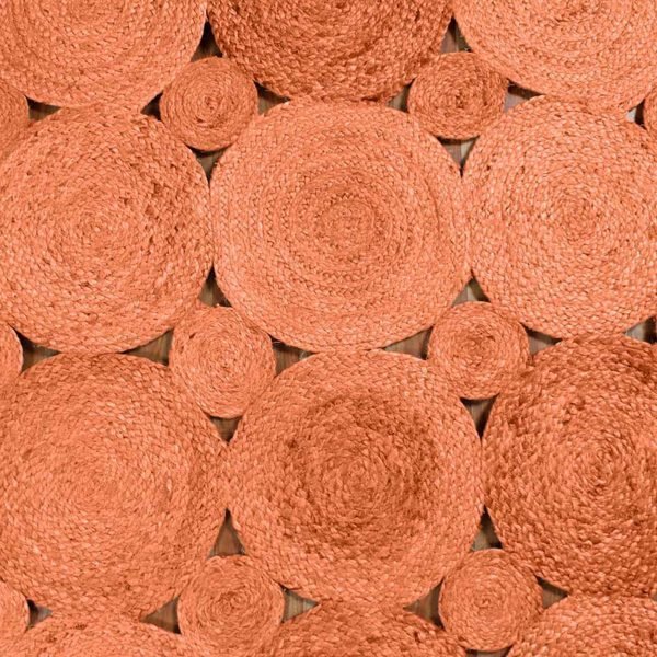 Orange Jute Dhurrie Hand Braided Kitchen Area Rug - Image 7