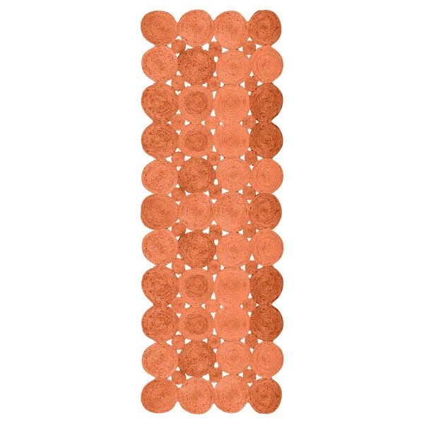 Orange Jute Dhurrie Hand Braided Kitchen Area Rug - Image 8