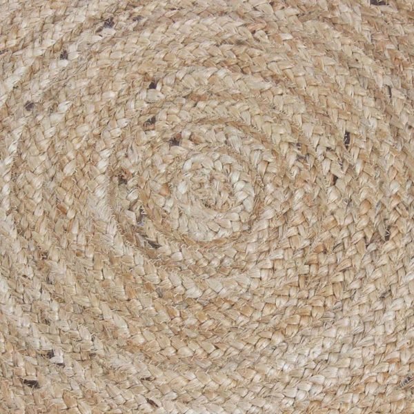 Handmade Natural Jute Beige Round Geometric Area Rug - Image 7
