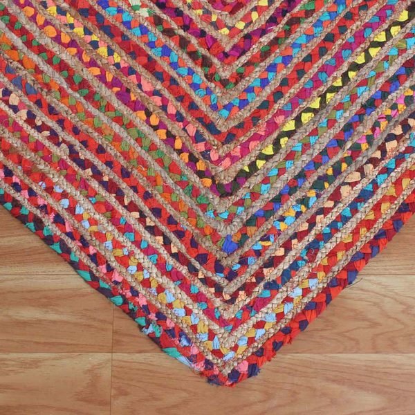 Multicolor Heart Shaped Cotton Jute Rug Perfect Gift For Her - Image 5