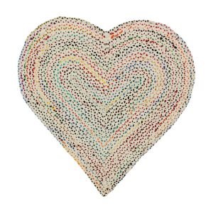 Colorful Heart-Shaped Cotton Rug Perfect Gift For Her Decor