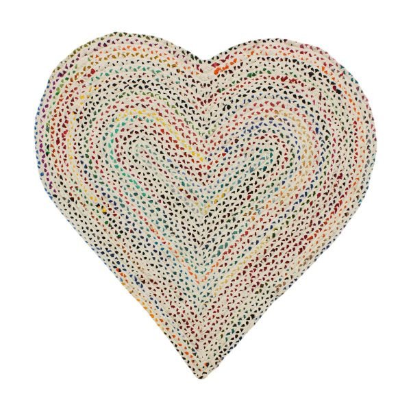 Colorful Heart-Shaped Cotton Rug Perfect Gift For Her Decor