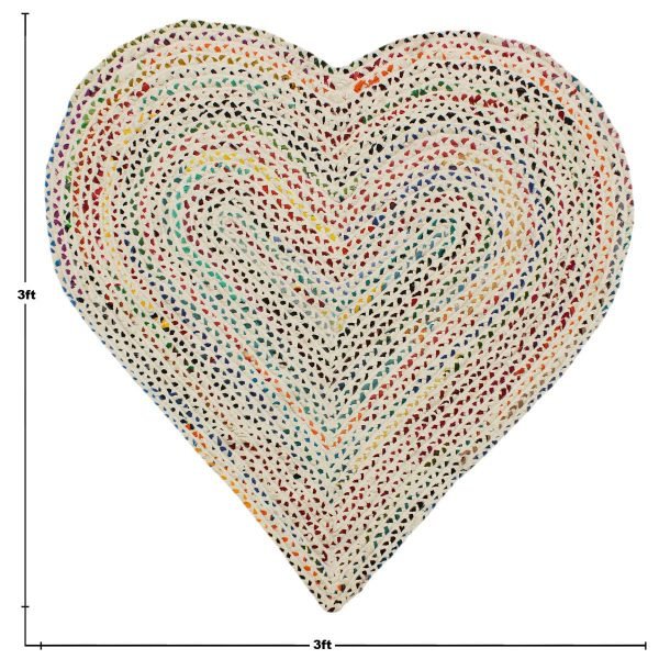 Colorful Heart-Shaped Cotton Rug Perfect Gift For Her Decor - Image 3