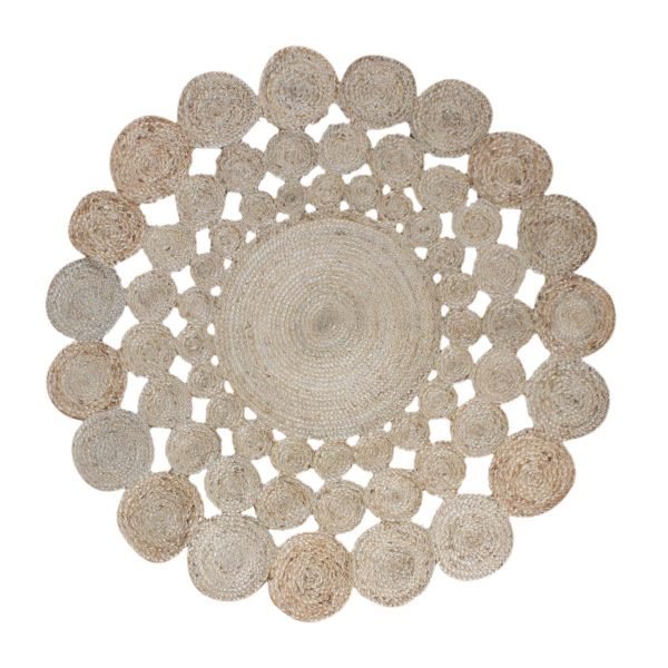 Handmade Beige Braided Round Hall Area Rug