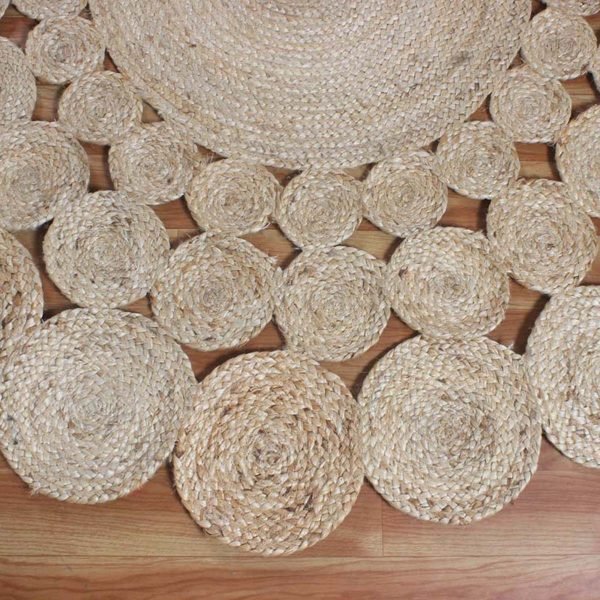 Handmade Beige Braided Round Hall Area Rug - Image 6