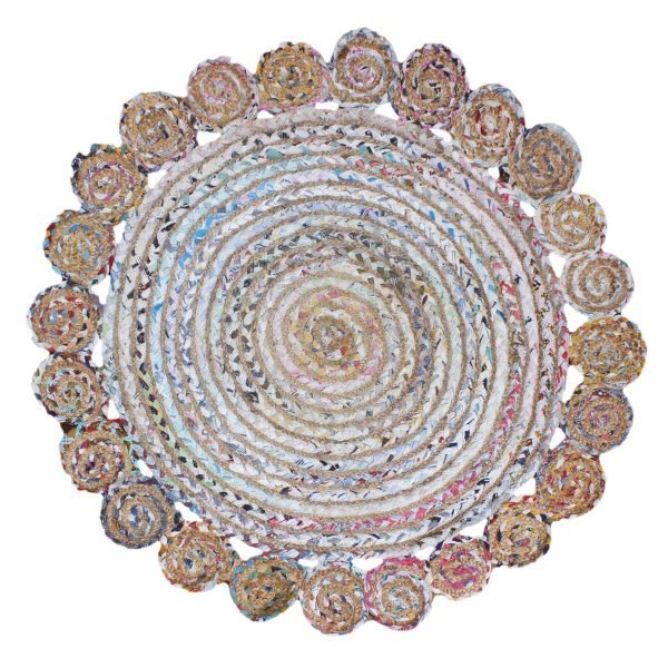 Cotton Jute Hand Braided Scalloped Area Rug