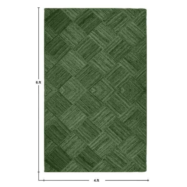 Handmade Jute Green Geometric Outdoor Rug - Image 6