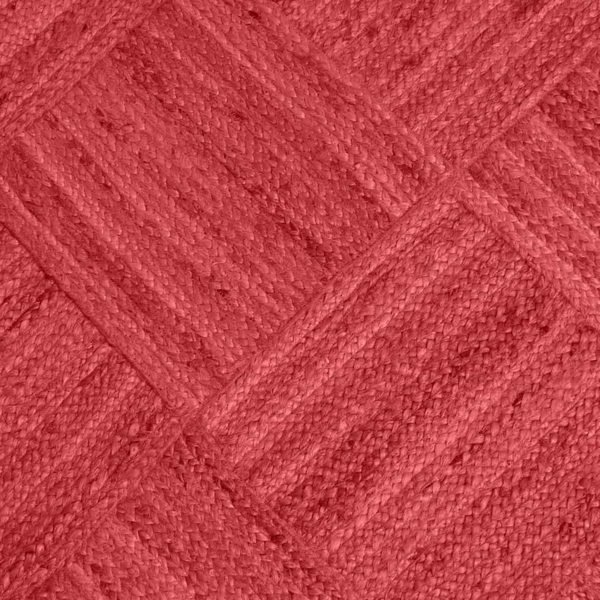 Hand Braided Red Traditional Jute Rug - Image 5