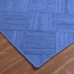 Large Area Geometric Blue Jute Handmade Rug