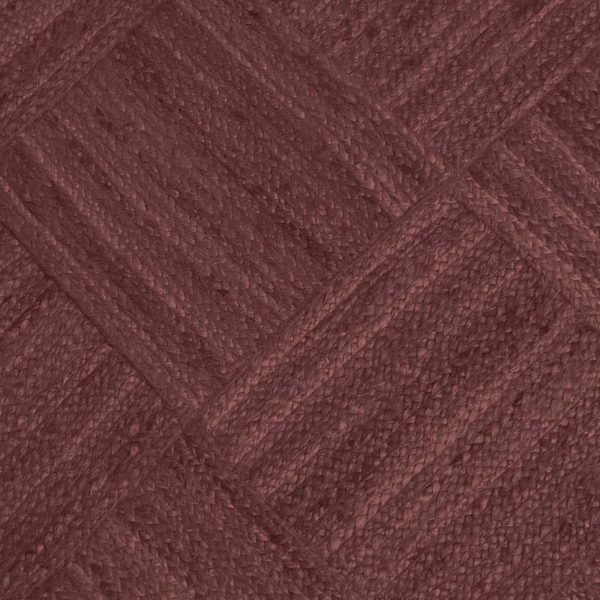 Checked Brown Area Rug Handcrafted from Natural Jute - Image 5