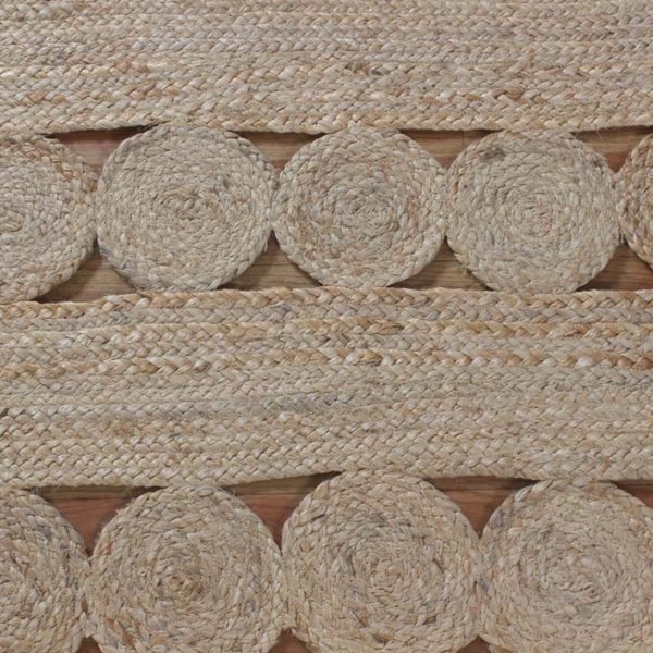 Hand Braided Beige Scalloped Large Area Rug - Image 8