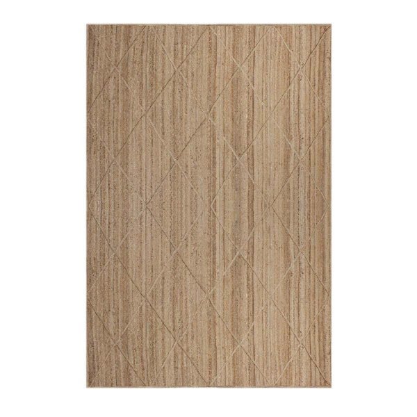 Hand Braided Jute Geometric Square Area Rug