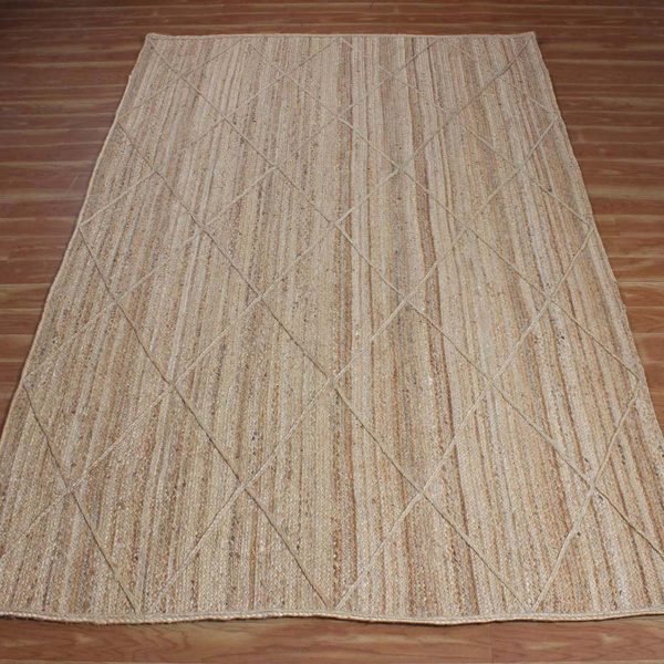 Hand Braided Jute Geometric Square Area Rug - Image 3