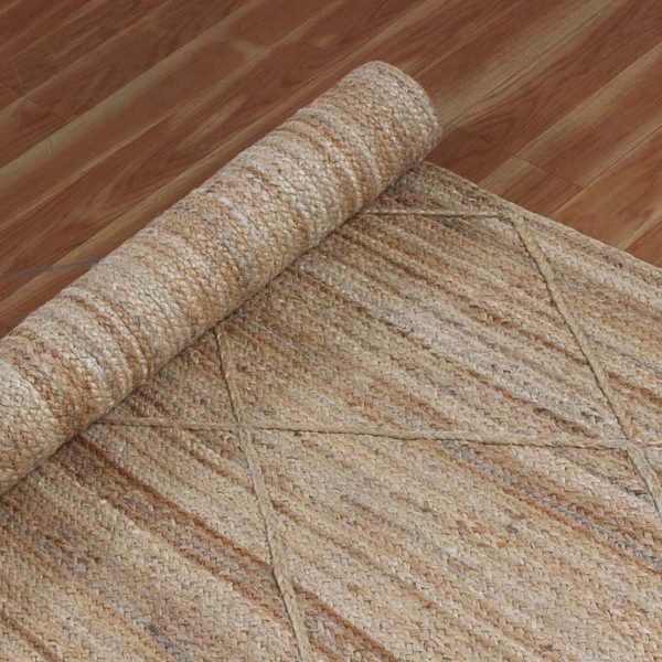 Hand Braided Jute Geometric Square Area Rug - Image 5