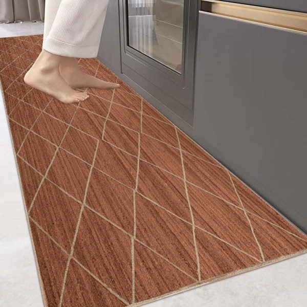 Brown Hand Braided Hall Patio Area Jute Rugs - Image 2