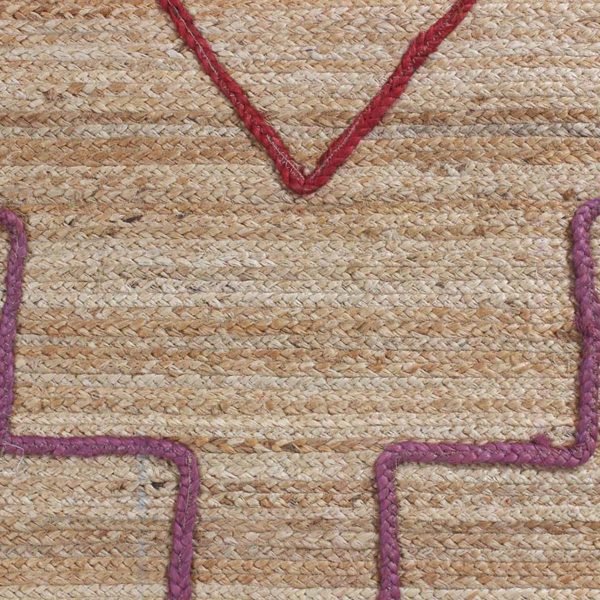 Handmade Jute Geometric Red Area Rug - Image 7
