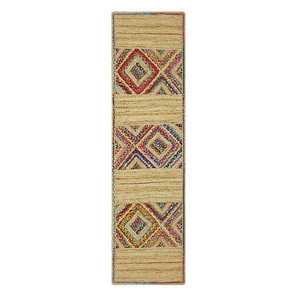Hand Braided Cotton and Jute Multicolor Kitchen Runner