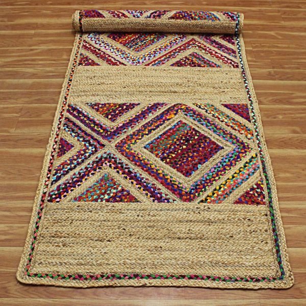 Hand Braided Cotton and Jute Multicolor Kitchen Runner - Image 5