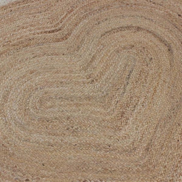 Handmade Heart Shape Beige Jute Indoor Area Rug - Image 4