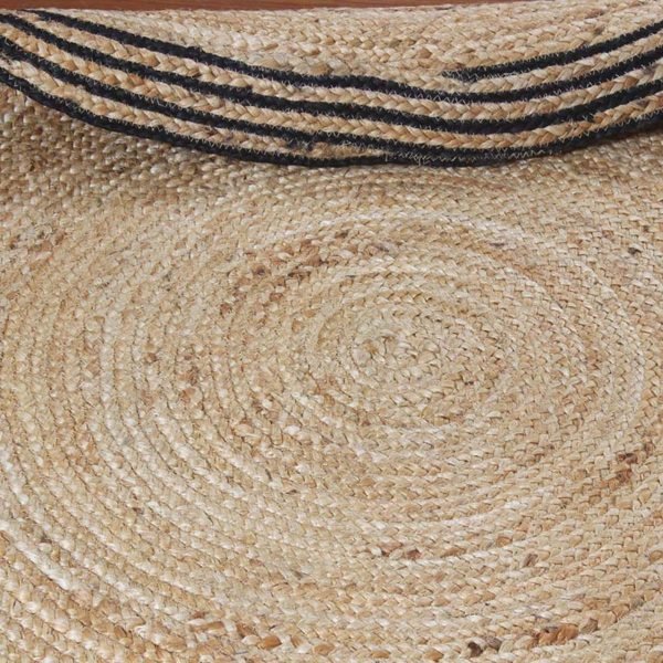 Hand Made Natural Beige Black Jute Front Door Rug - Image 5