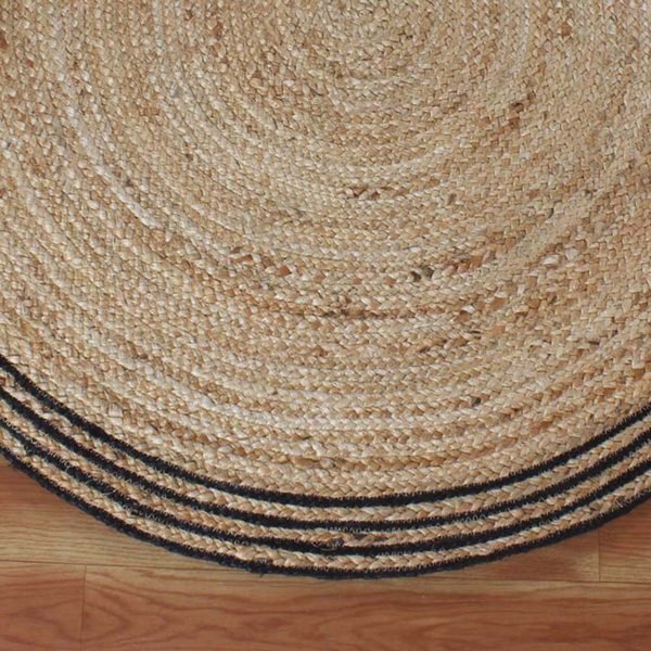 Hand Made Natural Beige Black Jute Front Door Rug - Image 6