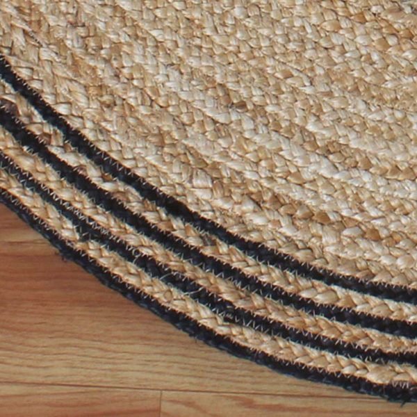 Hand Made Natural Beige Black Jute Front Door Rug - Image 7