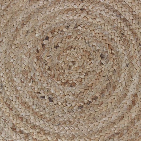 Hand Braided Scalloped Beige Round Area Jute Rug - Image 8