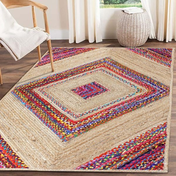 Rectengular Jute 4x6 Handmade Area Rug - Image 2