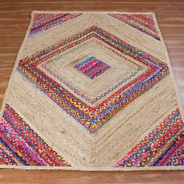 Rectengular Jute 4x6 Handmade Area Rug - Image 3