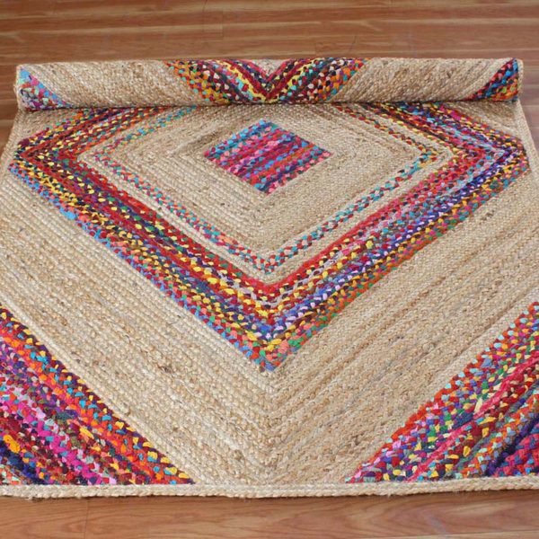 Rectengular Jute 4x6 Handmade Area Rug - Image 4
