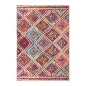 Handmade Chindi Cotton Multicolor Geometric Area Rug