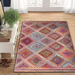 Handmade Chindi Cotton Multicolor Geometric Area Rug