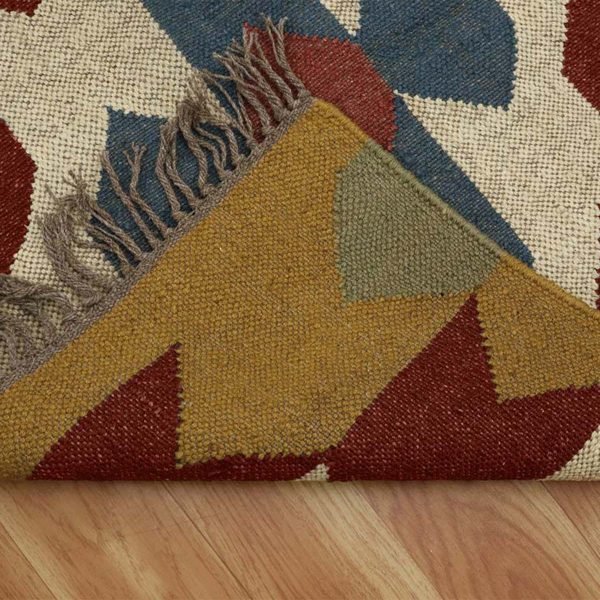 Handwoven Wool Jute Kilim Geometric Area Rug - Image 5