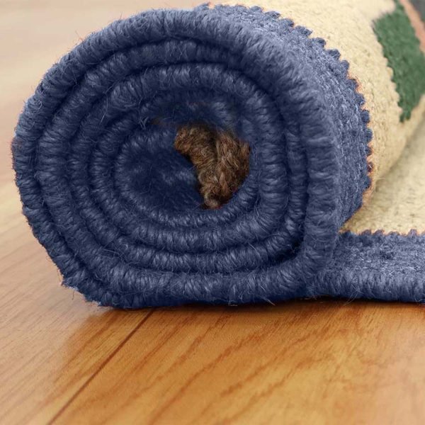 Bordered Hand Woven Wool Jute Beige Area Rug - Image 5
