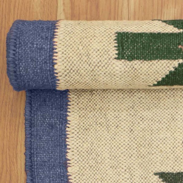 Bordered Hand Woven Wool Jute Beige Area Rug - Image 6