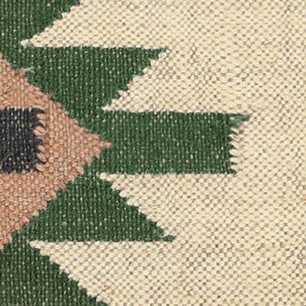 Bordered Hand Woven Wool Jute Beige Area Rug - Image 7