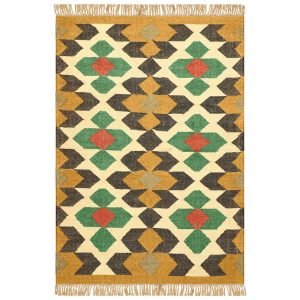 Geometric Wool Jute Kilim Handwoven living Area Rug