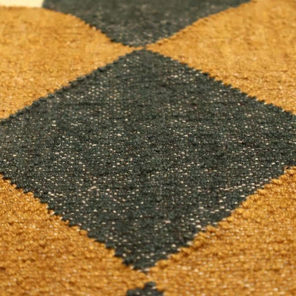 Jute Wool Kilim Yellow Handwoven Area Rug - Image 7